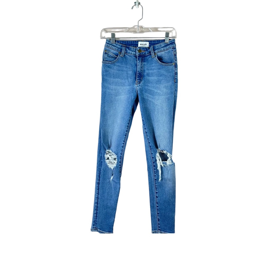 ROLLA'S womens size 26 Westcoast super skinny light wash distressed denim jeans